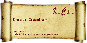 Kassa Csombor névjegykártya